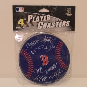 MLB Red Sox 4 pack of coasters Players Signatures